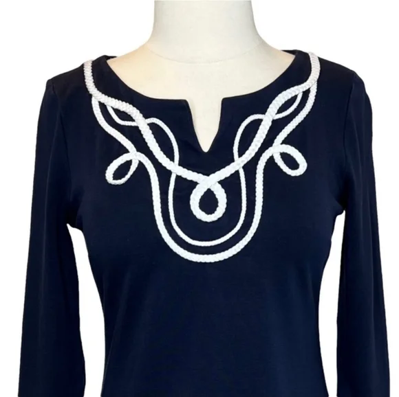 Talbots Dresses Talbots Nautical Braided Rope Trim Cotton